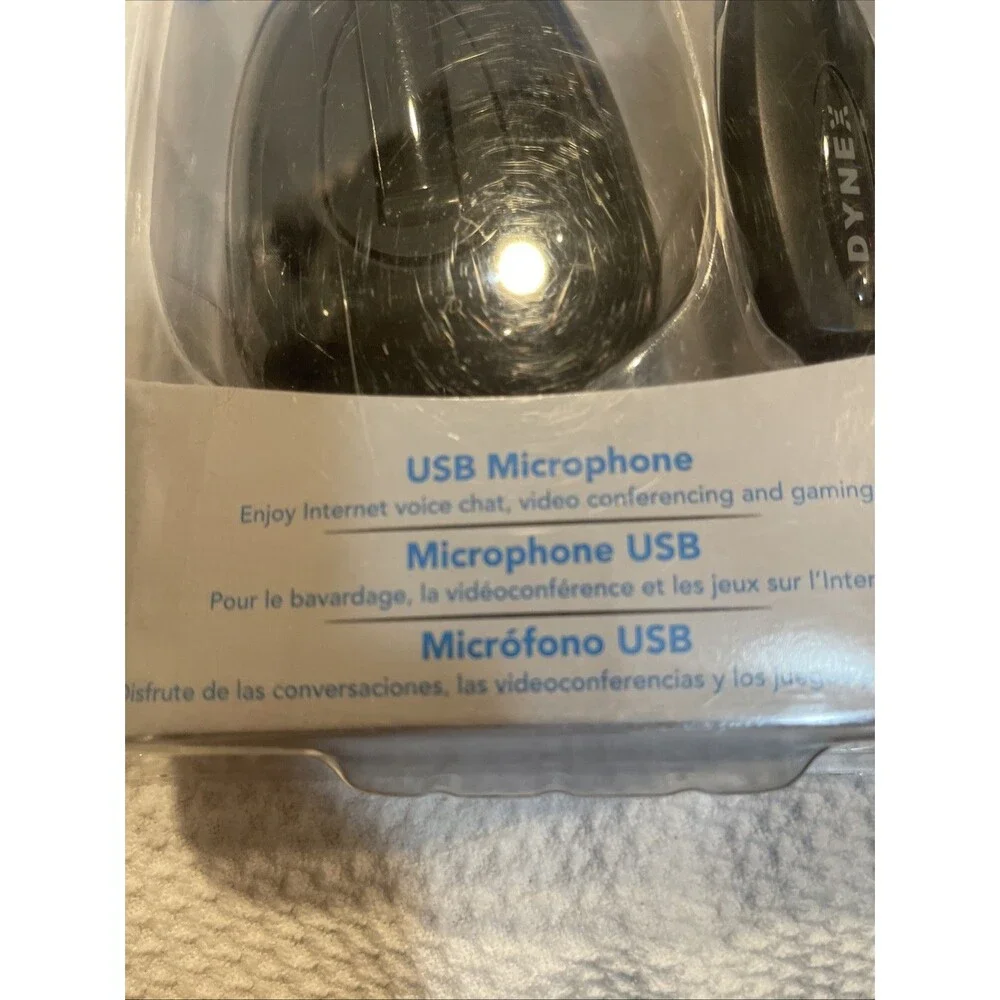 Dynex Wired USB Mic Microphone, For Computer PC Desktop, Black, DX-USBMIC13, NEW